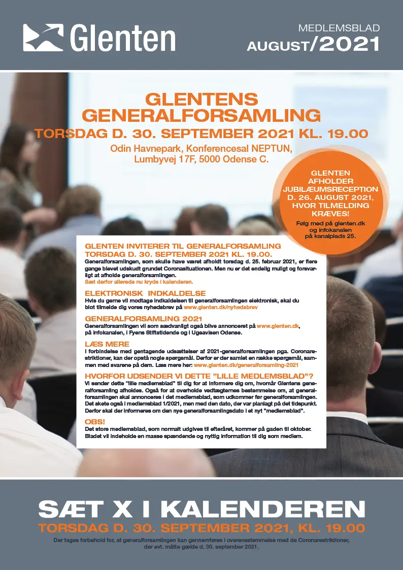 Glenten medlemsblad forside 2021