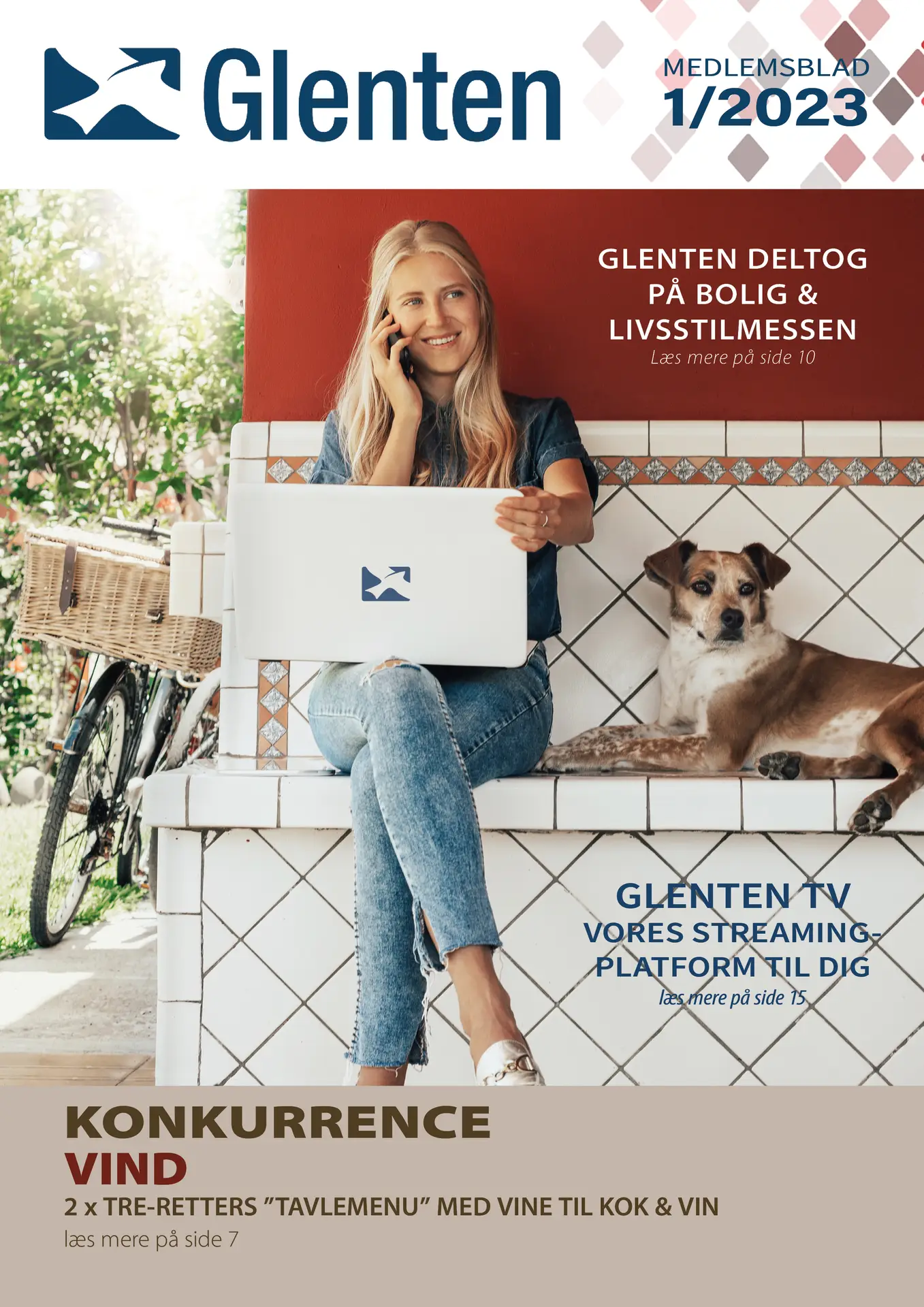 Forsiden fra Glenten medlemsblad fra marts